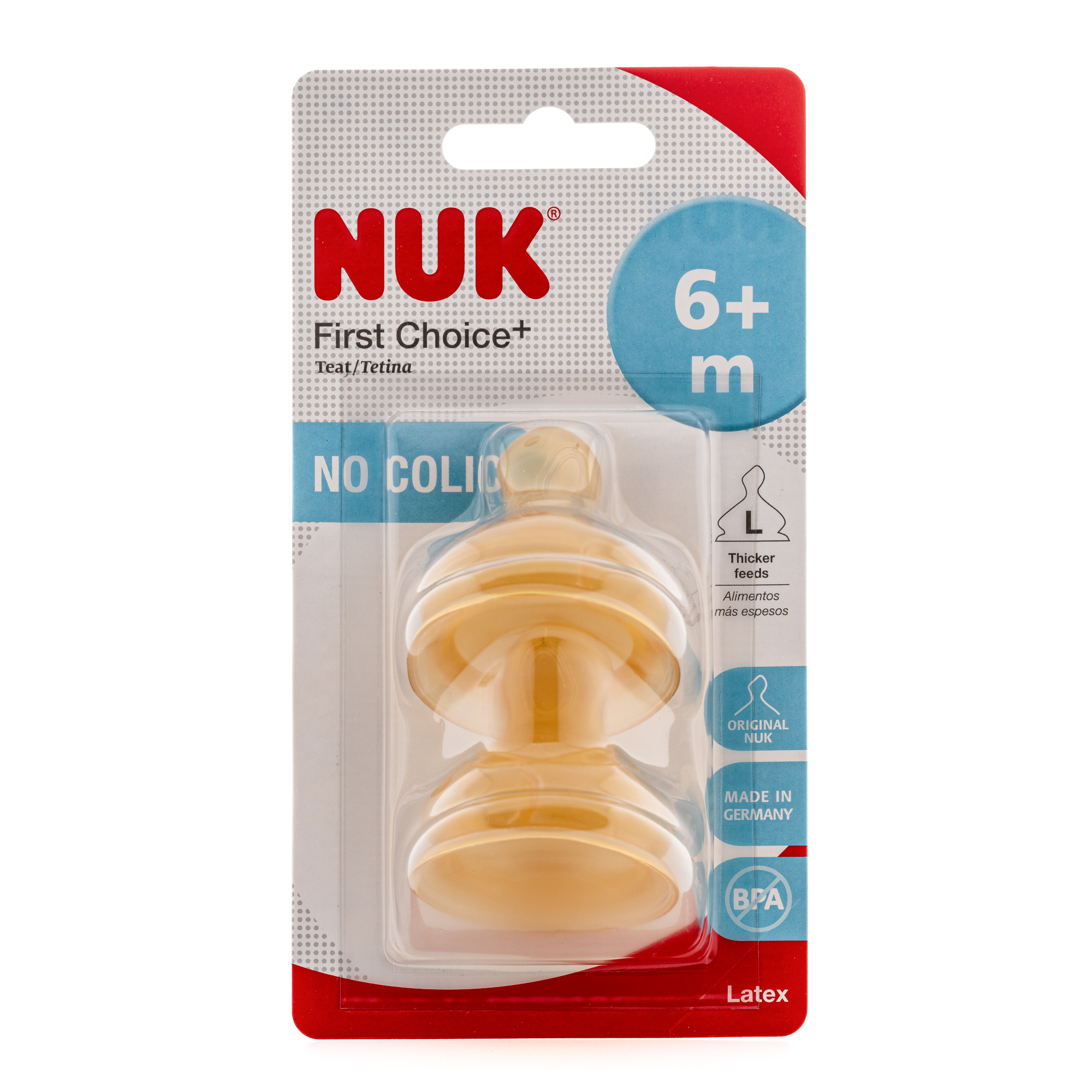 NUK Tetina First Choice Látex Gr. 2 M 6 - 18 meses en un paquete