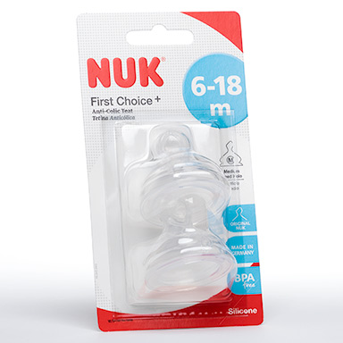 NUK First Choice+ size 2 teats Nuk First Choice + Size 2 medium feed hole teats