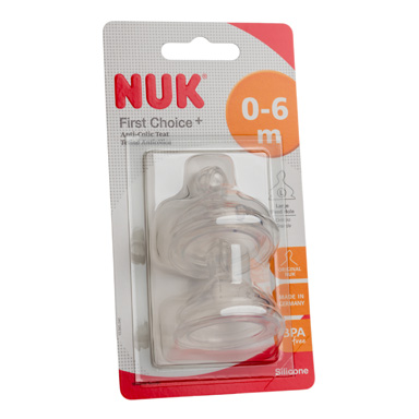 Nuk First Choice + silicone size 1 large feed hole teats